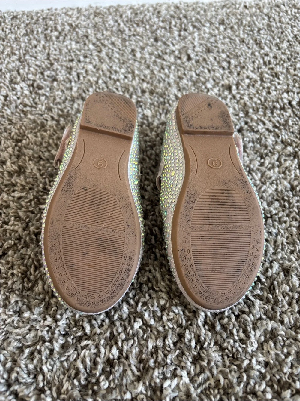 Kelly & Katie Blush Sparkle Mary Jane Flats for Girls